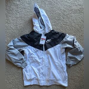 Nike Windbreaker Jacket Kids Large Full Zip Hooded Lightweight 850443-102 NEW